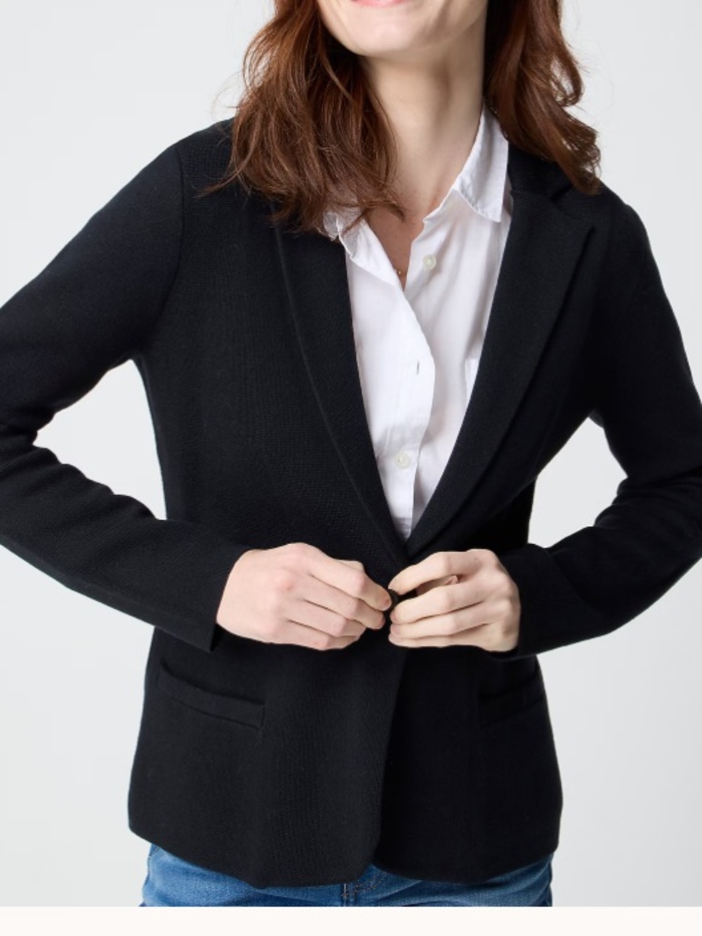 J. Crew Factory Black Single-Button Schoolboy Sweater Blazer size Small